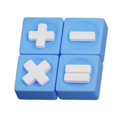 Obraz premium plus and minus buttons 3d icon isolated on white