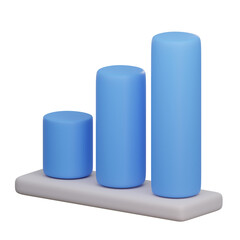 chart 3d icon isolated on white