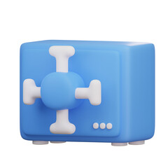 safe deposite box 3d icon isolated on white