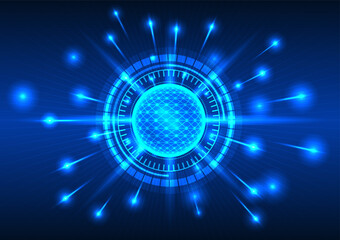 Technology processor with technology circle That keeps processing the received data of the system and sends it to the operating system to continue working with a media beam to export data