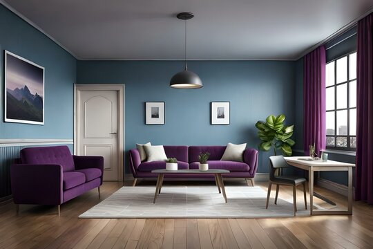 modern living room with sofa generated by AI tool