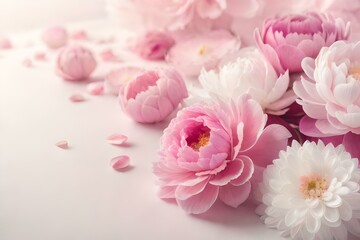 Decorative floral corner, banner with flowers background generated by AI tool
