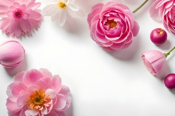 Fototapeta na wymiar pink and white rose petals generated by AI tool
