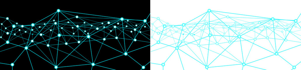 abstract network blue dot technology - obrazy, fototapety, plakaty
