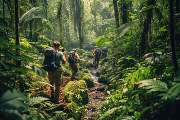 Jungle Expedition Rainforest Adventure - obrazy, fototapety, plakaty