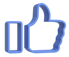 Like icon. Like button. 3D illustration.