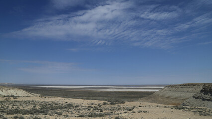 long and huge desert dry land