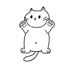 The cute chubby cat stripes are sitting and sleeping comfortably on a transparent background png