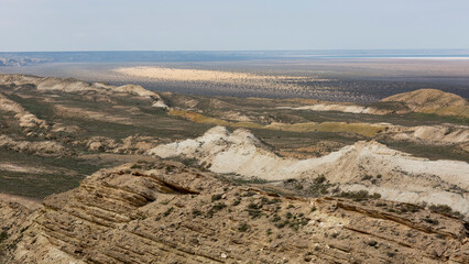 multiple layers of rocks in a mountain