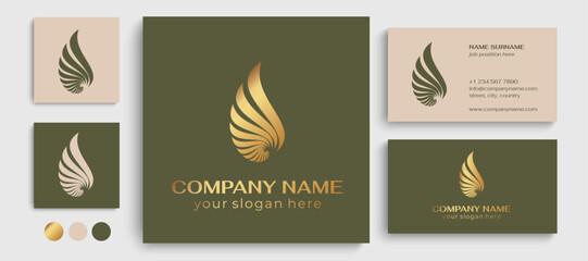 Shell logo. Modern seashell, naulilus. Elegant linear logo. Template to create a unique luxury design, logo. Vector