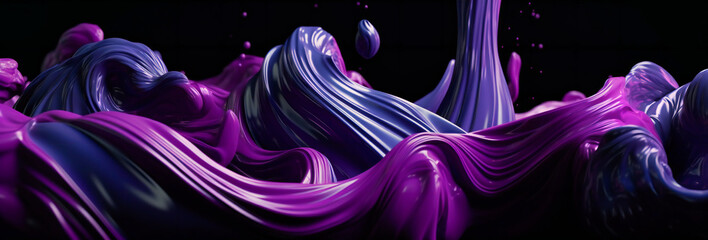 Fototapeta na wymiar this purple liquid swirling on black background