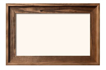 Picture perfect. Abstract modern vintage design in decorative classic old wooden frame on white background isolated