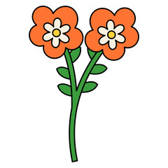 Flower Groovy Illustration