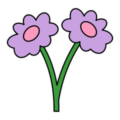 Flower Groovy Illustration