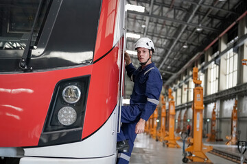 Maintenance plant of Sky Train. Red Line train Bang Sue Grand Station in Bangkok, Thailand....