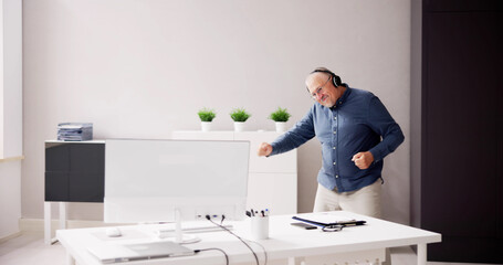 Funny Man Worker Success In Office