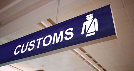 Airport Travel Customs Sign