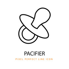 Baby Pacifier Icon Line Art Pixel Perfect Infant