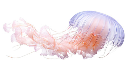 Jellyfish isolated on transparent background (PNG)  - obrazy, fototapety, plakaty