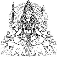 Fototapeta na wymiar Hindu god maa laxmi images
