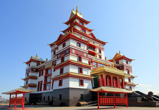 largest Buddhist monastery "Thubten Shedrub Ling" in the capital of the Republic of Tyva Kyzyl.