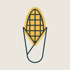 Corncob vector isolated icon. Vegetable symbol