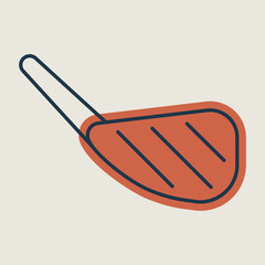 Piece of chop lamb with bone vector icon