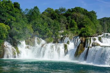 Fototapeta premium scenic waterfall in krka national park