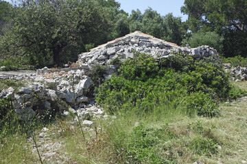 barren landscape on the kornati islands in croatia