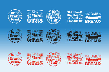  Mardi Grash Svg cut file wwith tshirt design Print Rady Bundle - obrazy, fototapety, plakaty