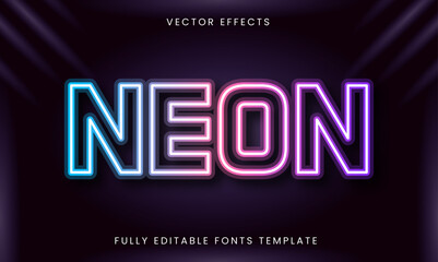 Neon Text Effect Editable Template