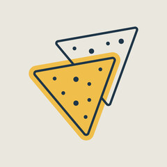 Tortilla chips or nachos tortillas vector icon