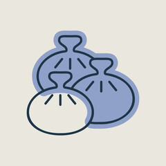 Khinkali vector icon. Fast food sign