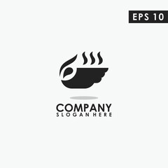 Owl With Bowl Logo Design. Owl With Bowl Logo Template. Modern Design. Flat Logo. Vector Illustration