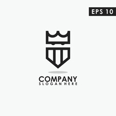 King With Crown Logo Design. King With Crown Logo Template. Modern Design. Flat Logo. Vector Illustration