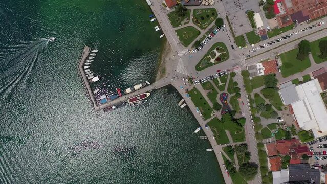 Ohrid in Macedonia from above with Drone