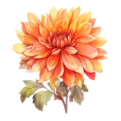 Fall Autumn Flowers Watercolor Clip Art, Fall Autumn Watercolor Illustration, Flowers Sublimation Design, Flower Clip Art 