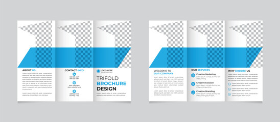 Naklejka premium Corporate creative business trifold brochure design template