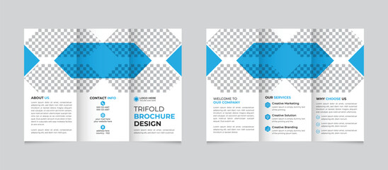 Professional modern trifold business brochure design template