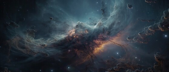 Plakat Galaxy texture with stars and beautiful nebula. Starry ight, infinite universe, milky way.View of the birth of a star in space during a nebula explosion