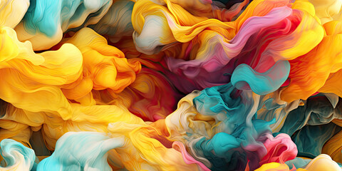 Fototapeta na wymiar Abstract colorful cloud smoke background. The main colors are yellow, pink and blue.
