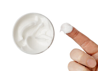 Face Cream, Cosmetic Moisturizer Jar, Lotion in Opened Container, Liquid Facial Mask Swirl, Body Cream