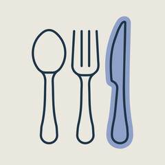 Spoon fork and knife vector icon