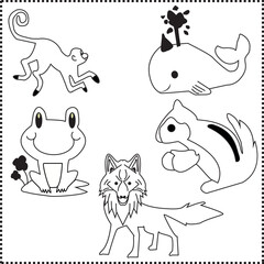 whale frog chimpanzee chipmunk coyote
