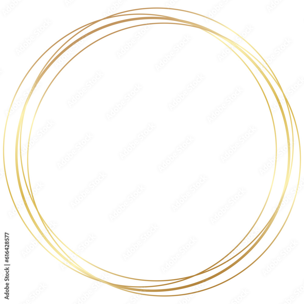 Wall mural gold round circle frame