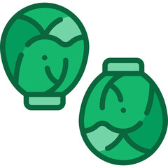 brussel sprout two tone icon
