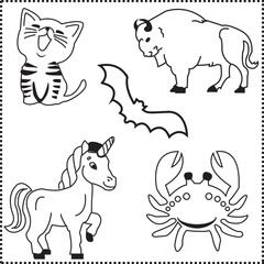  Unicorn bat crab bison cat