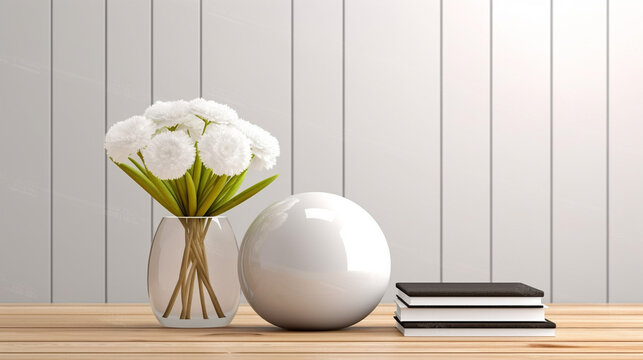 white tulips in vase HD 8K wallpaper Stock Photographic Image