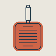 Grill pan vector icon. Kitchen appliance