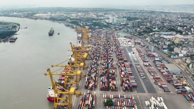 Container Terminal of Chittagong Sea Port, Bangladesh.